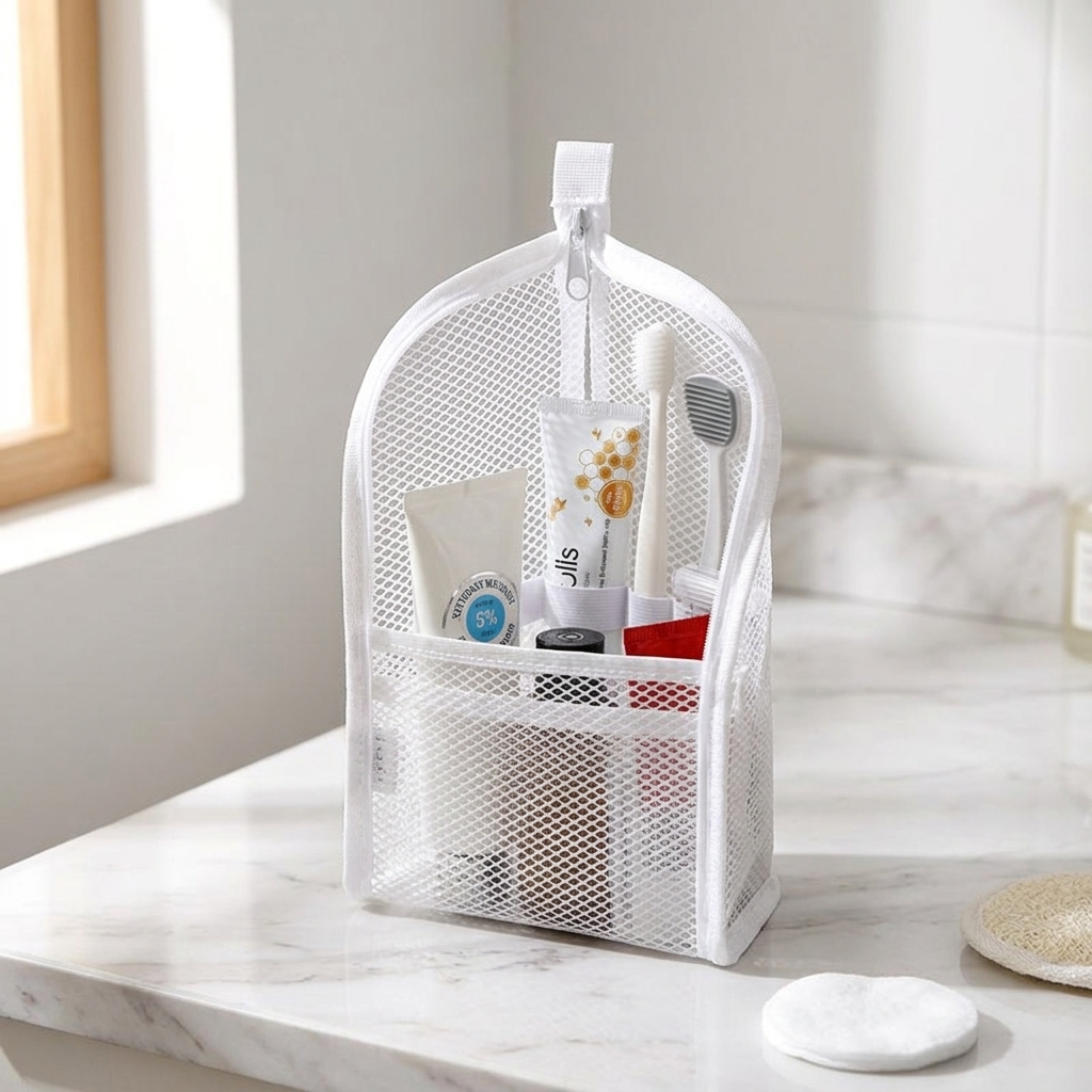 Self-Standing Travel Toiletry Pouch with Organised Compartments