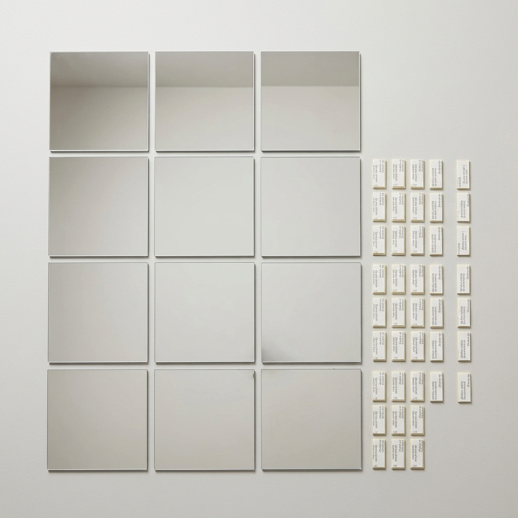 Shatterproof Acrylic Mirror Tiles 12-Piece Full-Length Set
