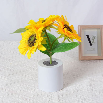 Shimmering Sunflower LED Table Lamp with Rechargeable USB Lighting