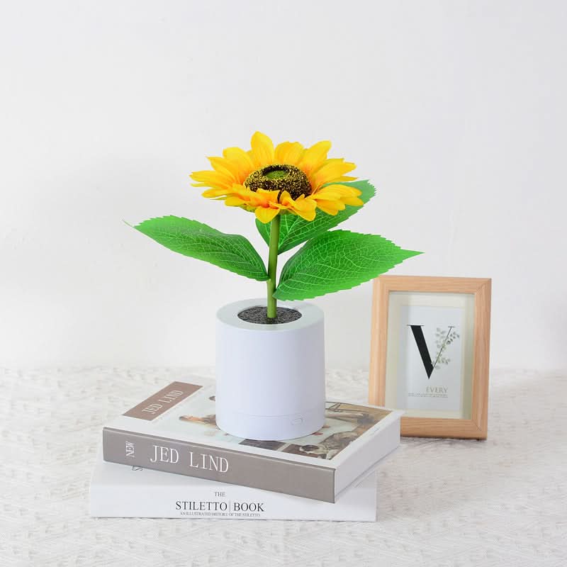 Shimmering Sunflower LED Table Lamp with Rechargeable USB Lighting