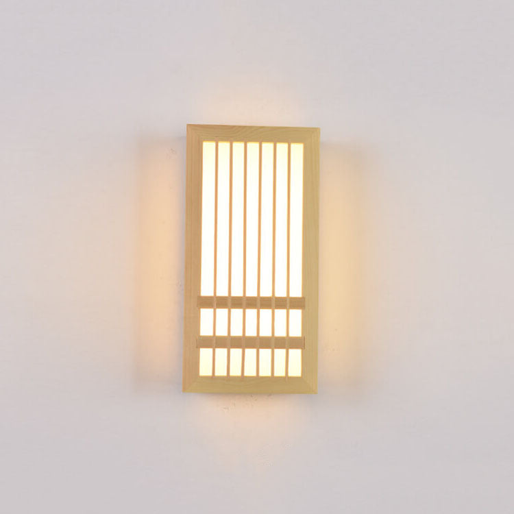 ShizuLight Japanese Wooden LED Wall Lamp with Warm Ambient Glow