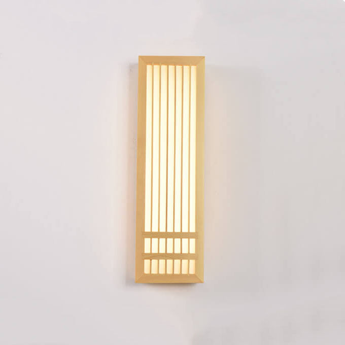 ShizuLight Japanese Wooden LED Wall Lamp with Warm Ambient Glow