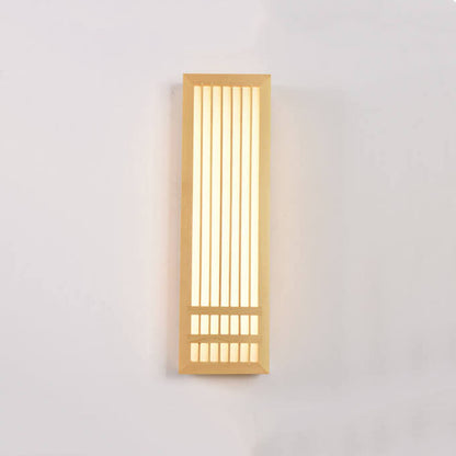 ShizuLight Japanese Wooden LED Wall Lamp with Warm Ambient Glow