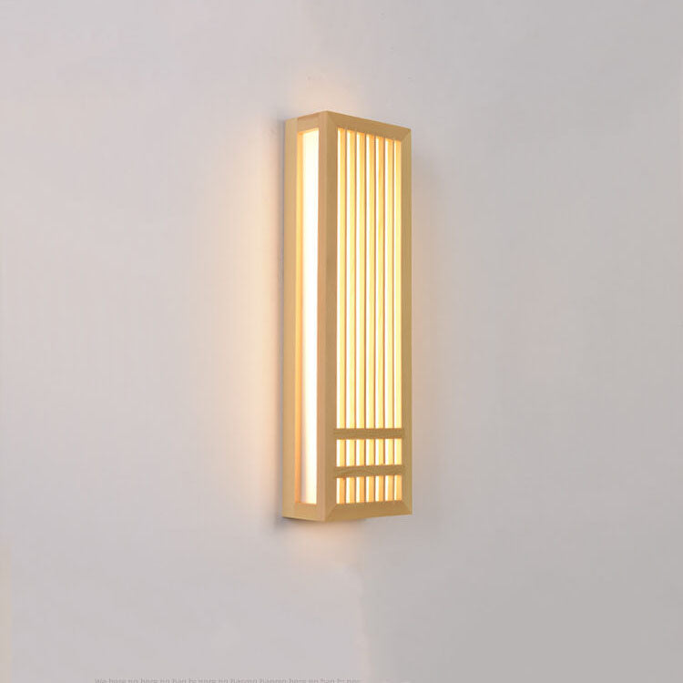 ShizuLight Japanese Wooden LED Wall Lamp with Warm Ambient Glow