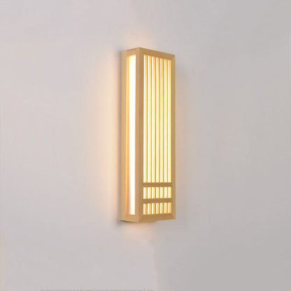 ShizuLight Japanese Wooden LED Wall Lamp with Warm Ambient Glow