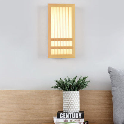 ShizuLight Japanese Wooden LED Wall Lamp with Warm Ambient Glow