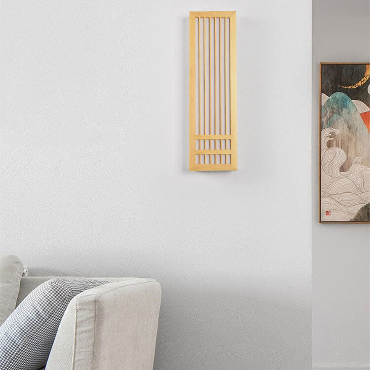 ShizuLight Japanese Wooden LED Wall Lamp with Warm Ambient Glow