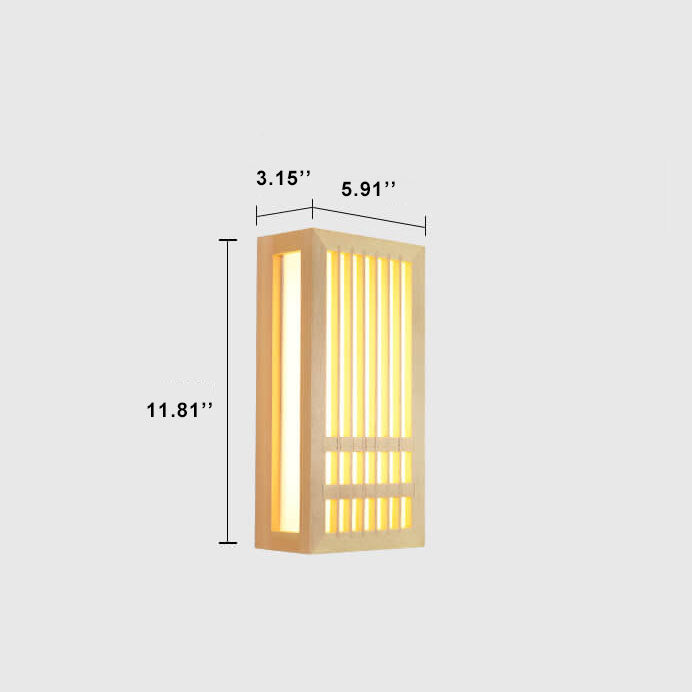 ShizuLight Japanese Wooden LED Wall Lamp with Warm Ambient Glow
