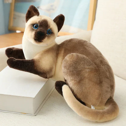 Siamese Cat Plush Luxury Soft Cat Toy Realistic Cute Cuddle Companion