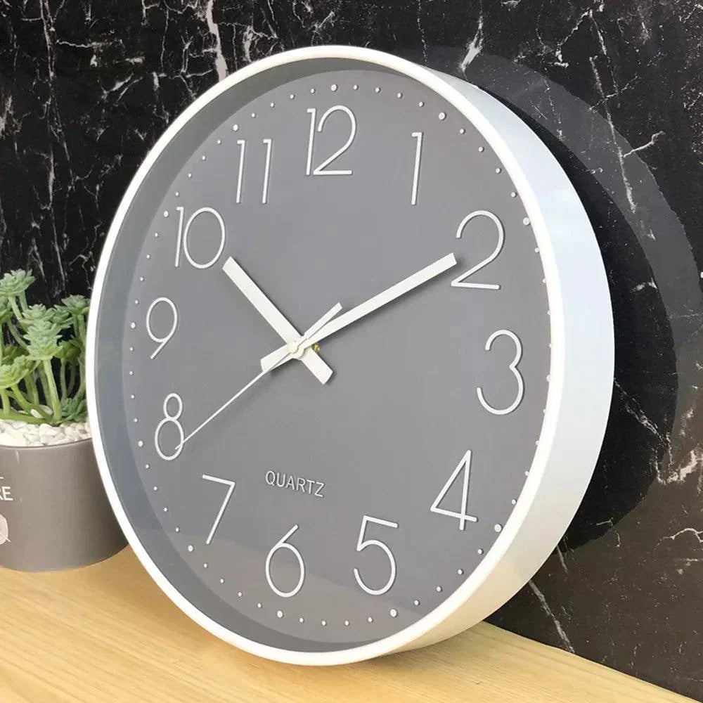 Silent Non Ticking Wall Clock Modern Minimalist 30cm