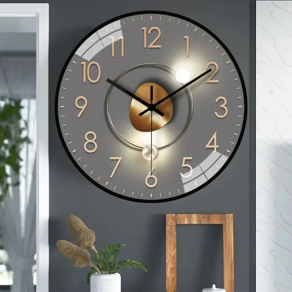Silent Wall Clock Elegant Non Ticking Design for Bedroom and Office