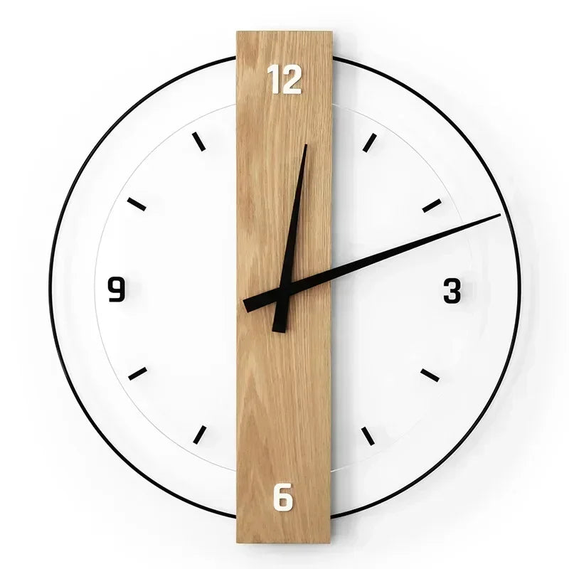SilentOak Minimalist Wooden Wall Clock Silent Modern Design
