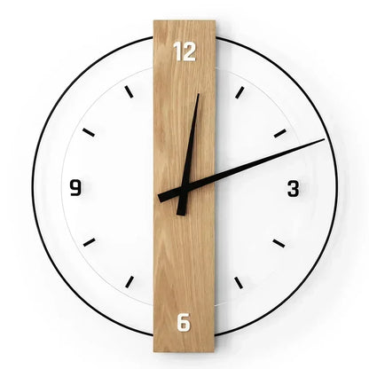 SilentOak Minimalist Wooden Wall Clock Silent Modern Design