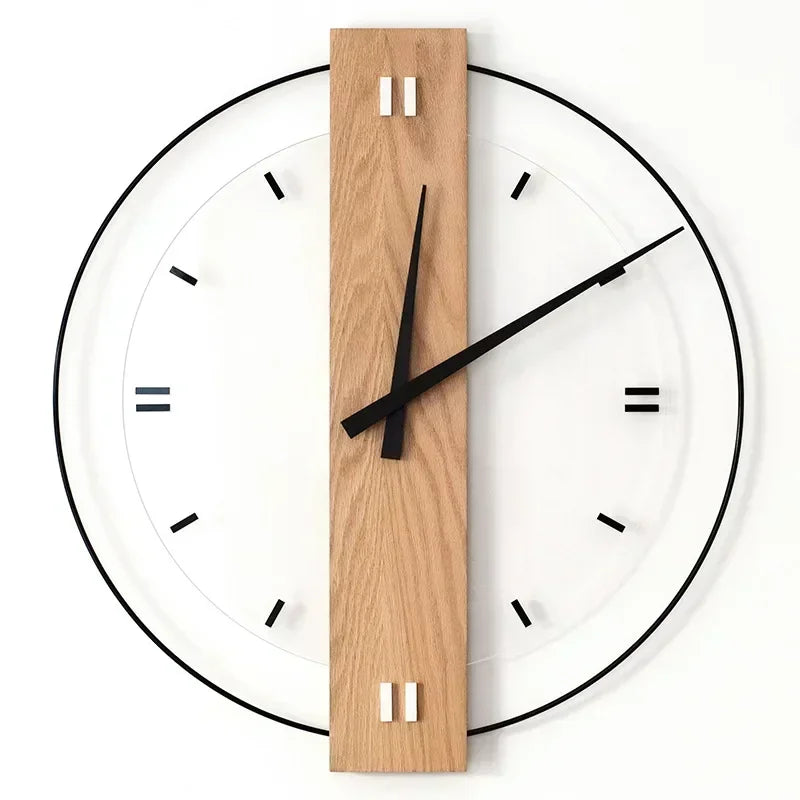 SilentOak Minimalist Wooden Wall Clock Silent Modern Design