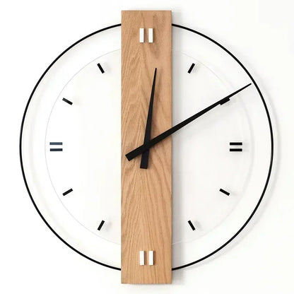 SilentOak Minimalist Wooden Wall Clock Silent Modern Design