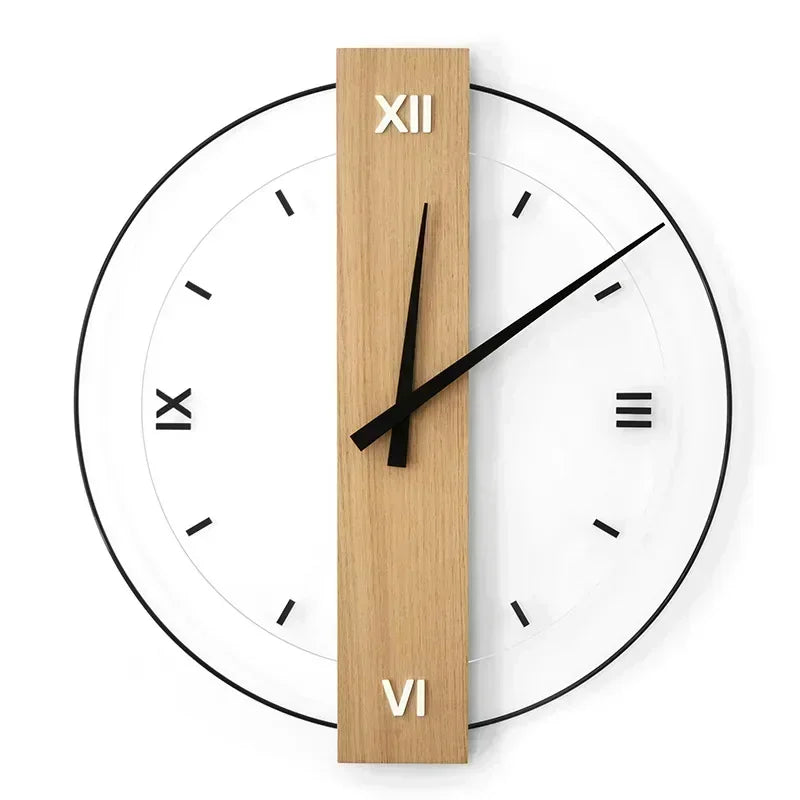 SilentOak Minimalist Wooden Wall Clock Silent Modern Design