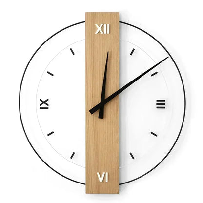 SilentOak Minimalist Wooden Wall Clock Silent Modern Design