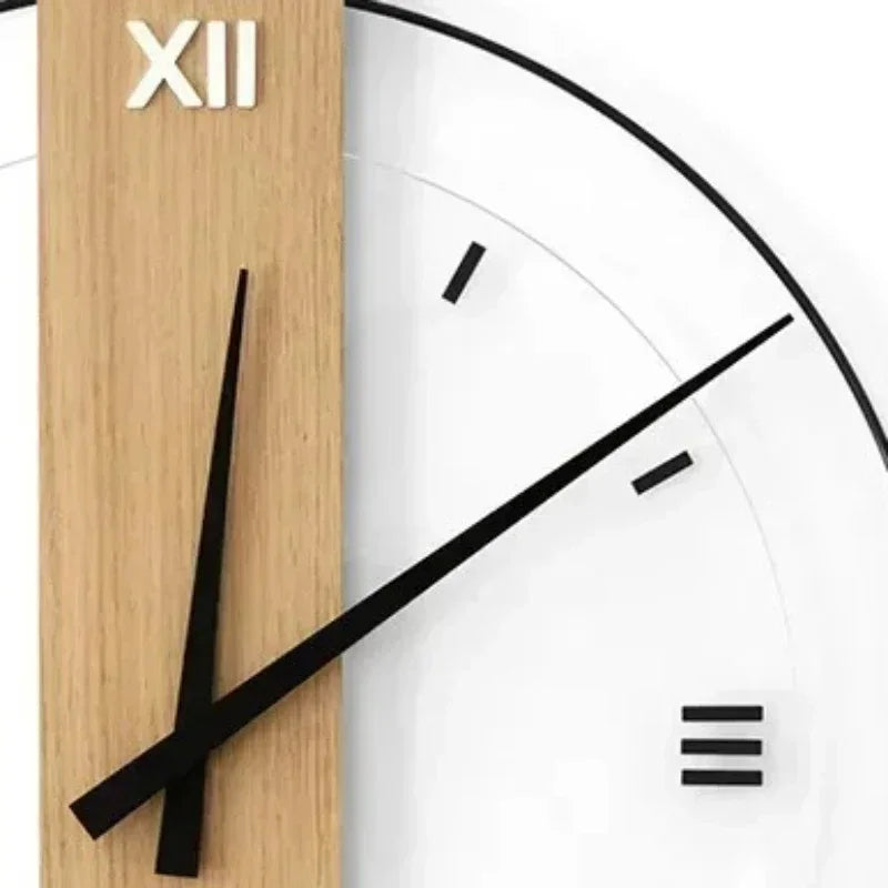 SilentOak Minimalist Wooden Wall Clock Silent Modern Design