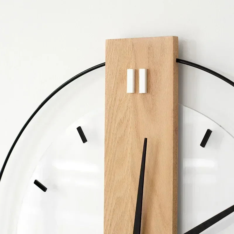 SilentOak Minimalist Wooden Wall Clock Silent Modern Design