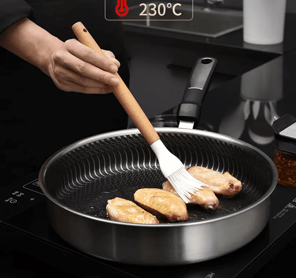 Silicone Kitchen Utensil Set with Wooden Handles and Holder
