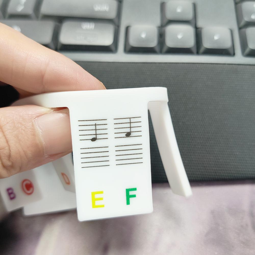 Siliconenstickers voor pianotoetsen met noten, 88 toetsen, leerlabels voor beginners