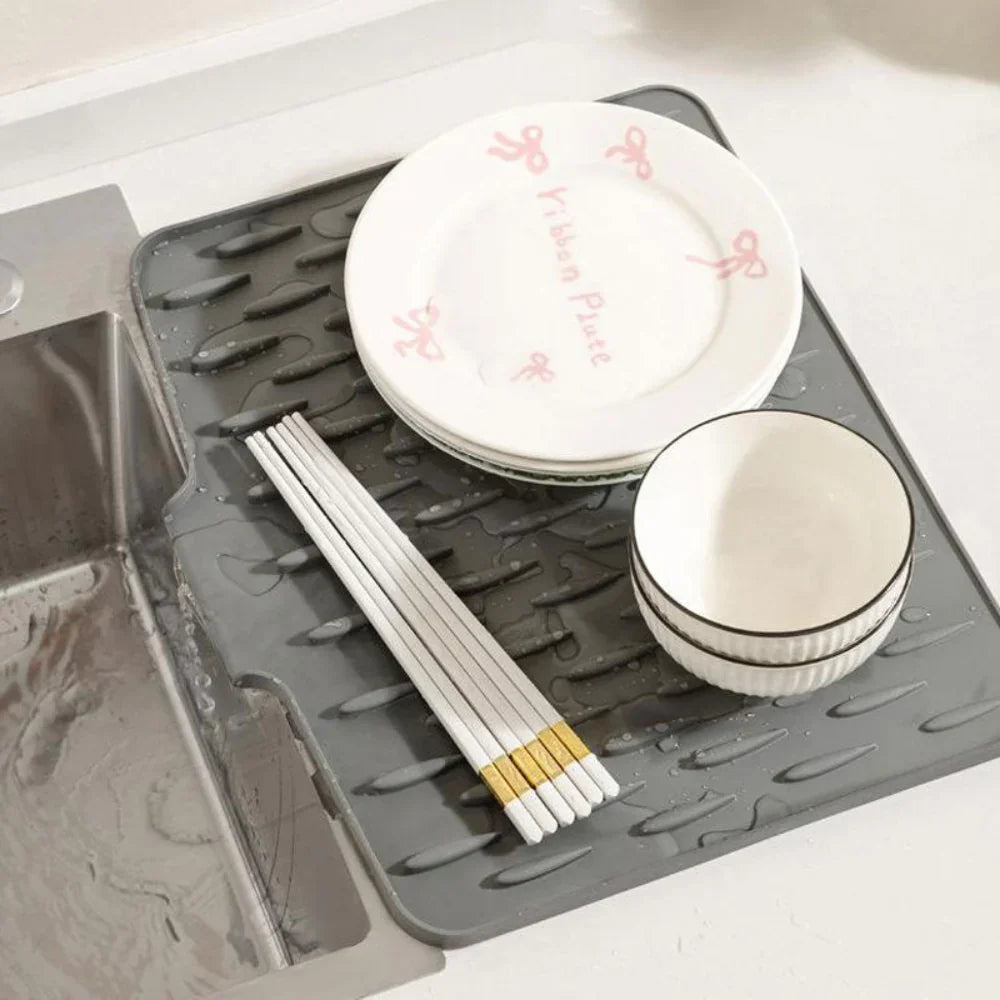 Silicool Silicone Drying Mat Water Draining Heat Resistant Kitchen Mat