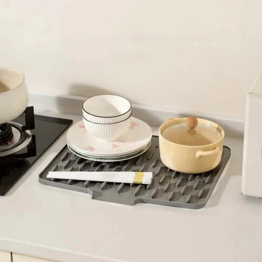 Silicool Silicone Drying Mat Water Draining Heat Resistant Kitchen Mat