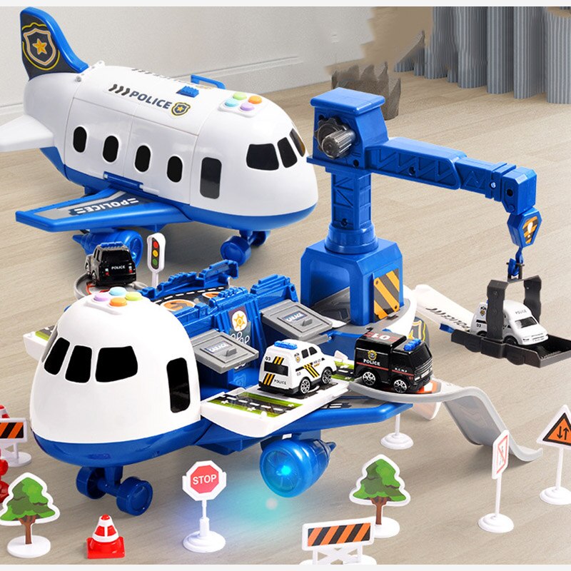 SkyExplorer Plane Playset – 20 Piece Kids Toy with Construction Vehicles