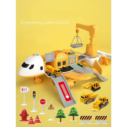 SkyExplorer Plane Playset – 20 Piece Kids Toy with Construction Vehicles