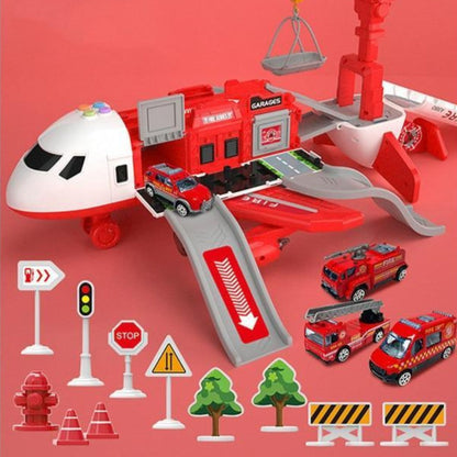 SkyExplorer Plane Playset – 20 Piece Kids Toy with Construction Vehicles