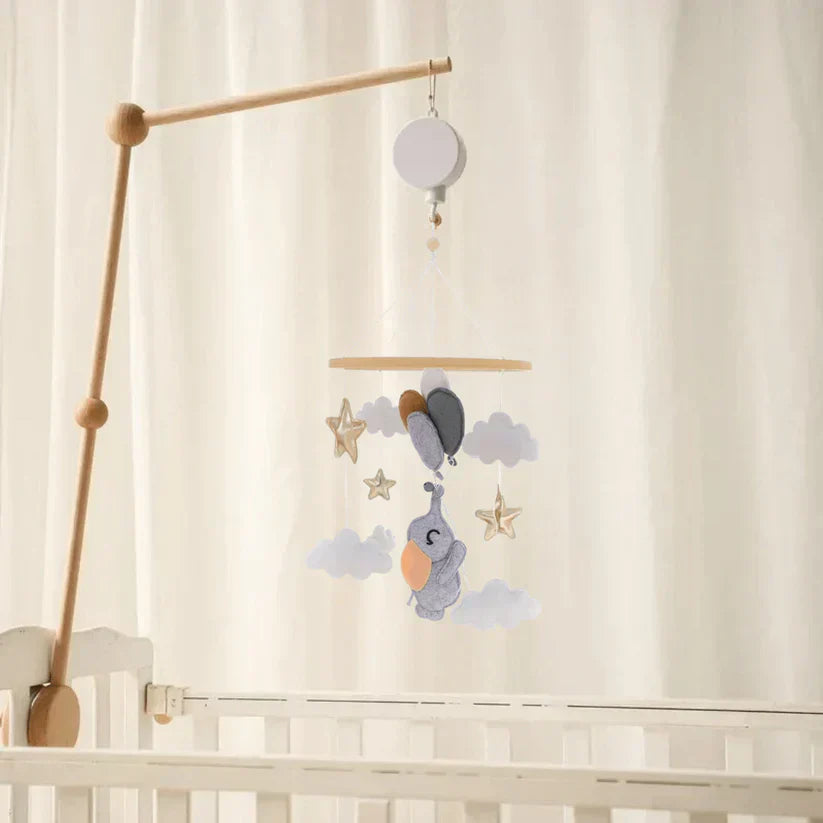 SkyWhirl Wooden Baby Mobile for Calm Nursery Decor