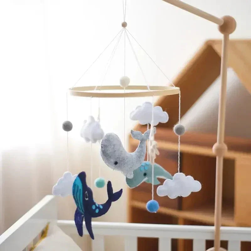 SkyWhirl Wooden Baby Mobile for Calm Nursery Decor