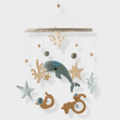 SkyWhirl Wooden Baby Mobile for Calm Nursery Decor