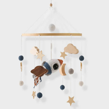 SkyWhirl Wooden Baby Mobile for Calm Nursery Decor