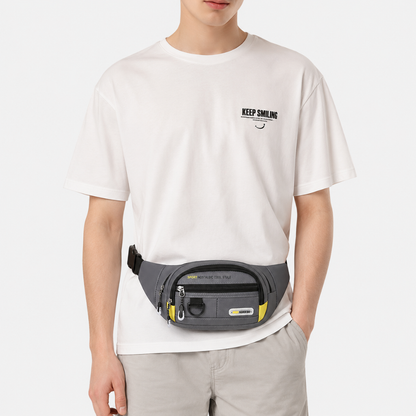 Slim Oxford Waist Pack with Adjustable Strap and Multiple Pockets