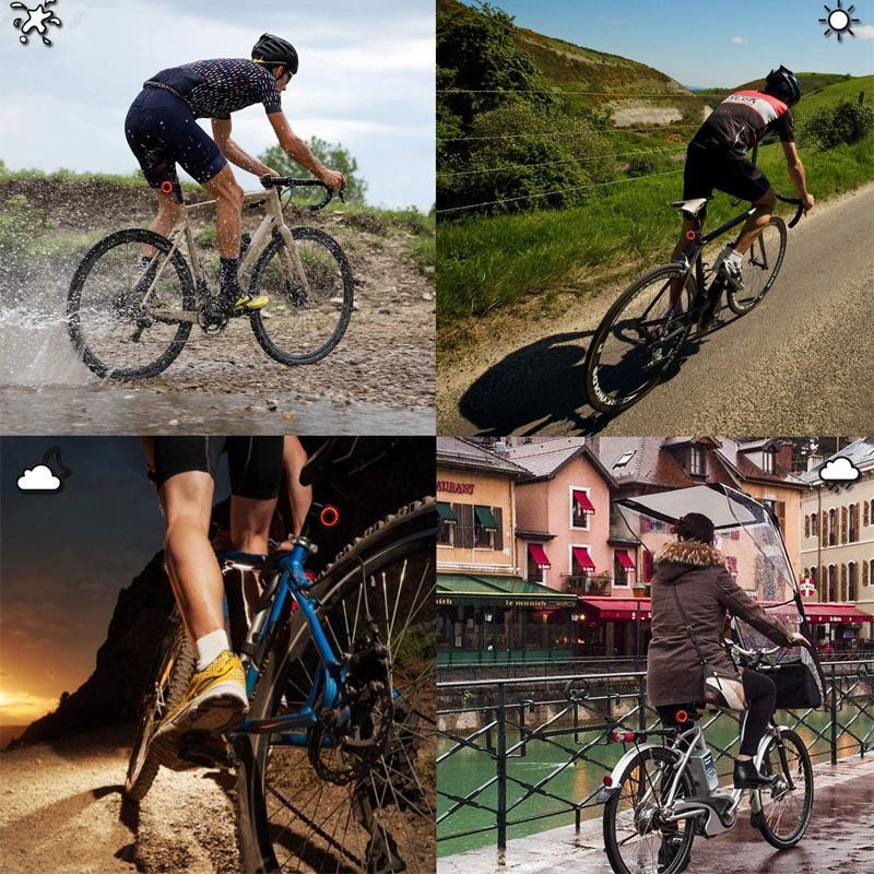 Smart Bike Tail Light USB Rechargeable Waterproof LED Rear Safety Light