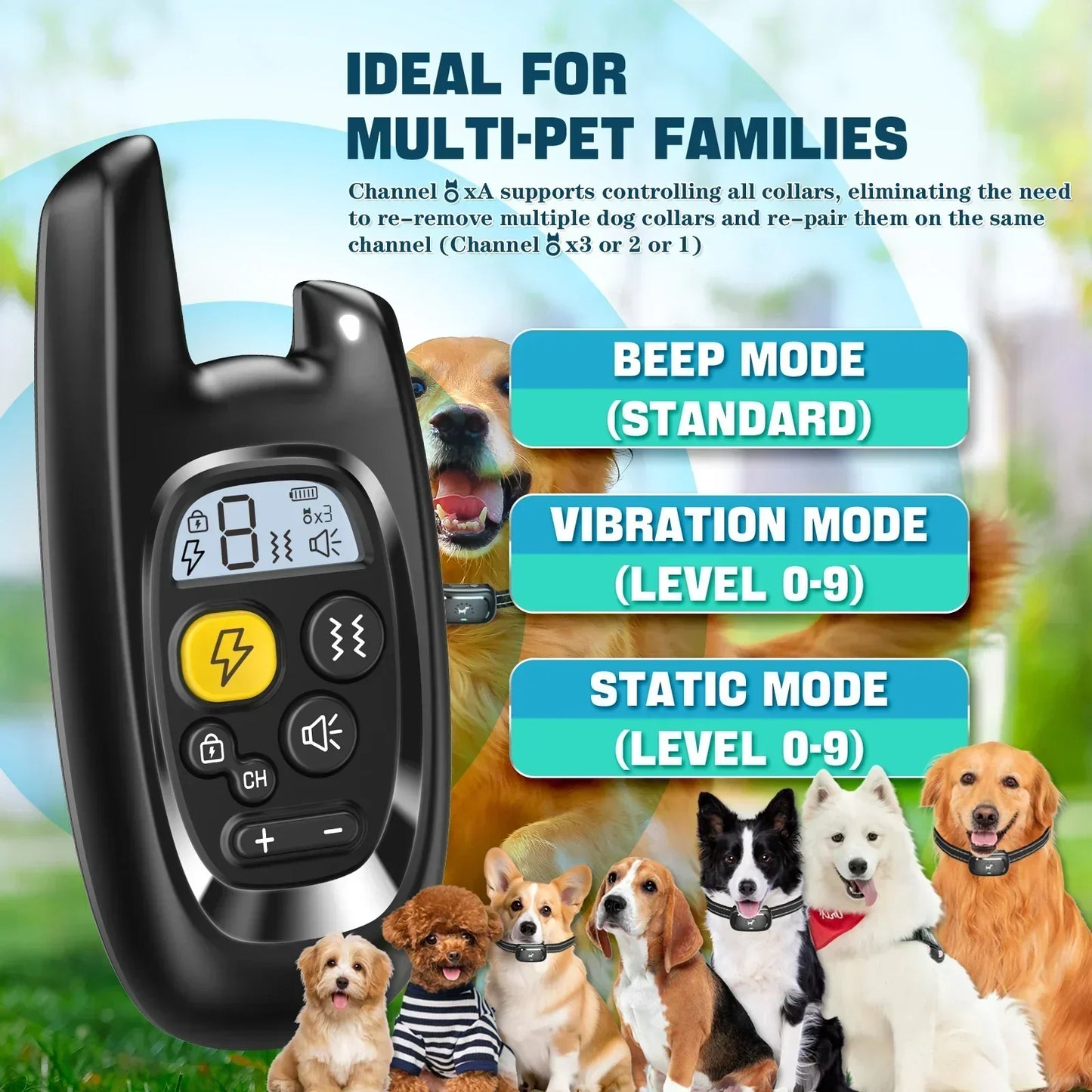Smart Dog Training Collar with Remote and Safety Lock