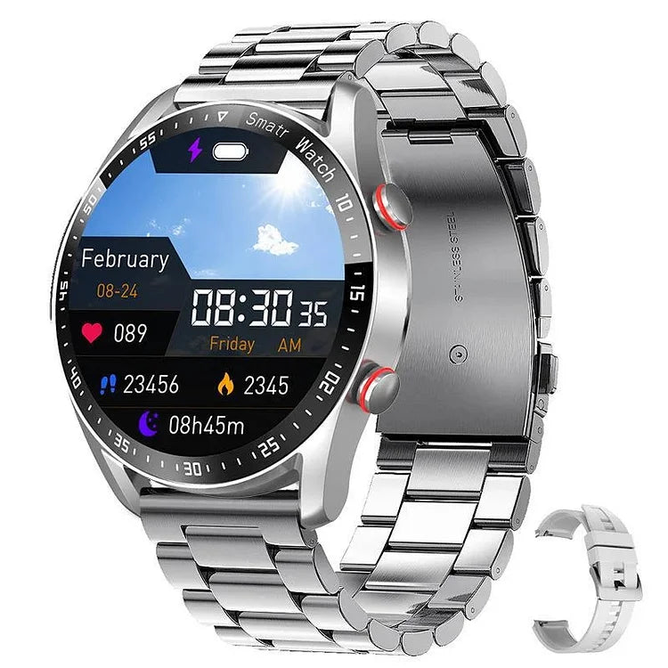 Smart Fitness Watch with Heart Rate Blood Pressure and Activity Tracking