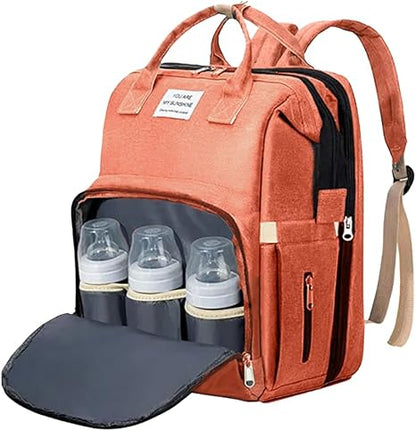Smart Mummy Nappy Bag with Foldable Baby Bed Waterproof Travel Backpack