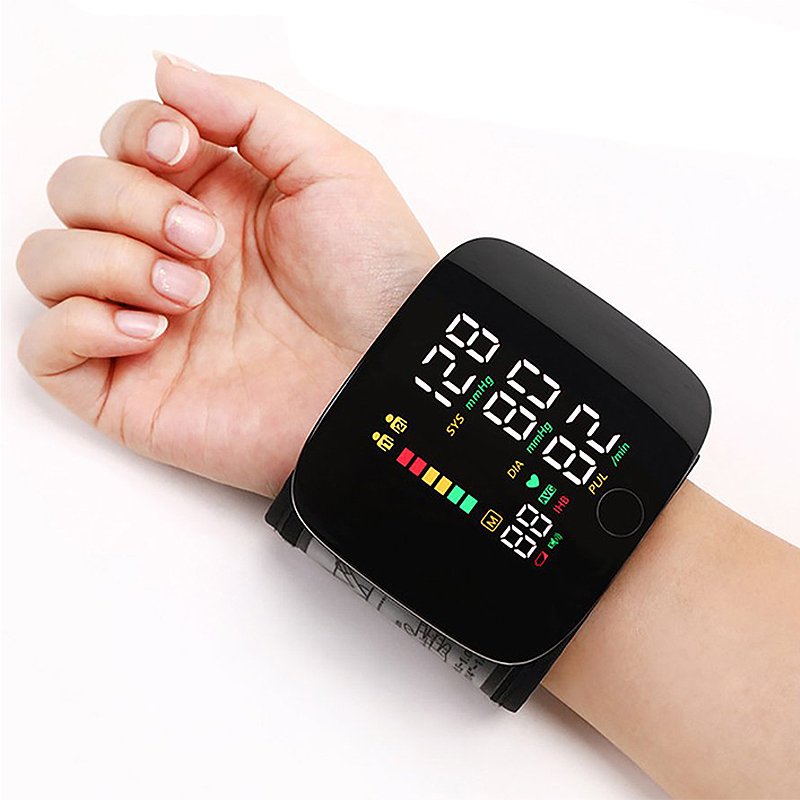 Smart Wrist Blood Pressure Monitor with Voice Alerts and Large LCD