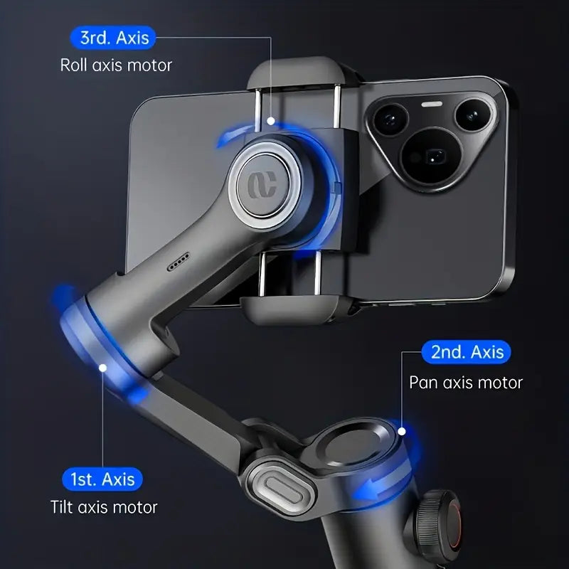 SmartPro Smartphone Gimbal Stabiliser Foldable 3 Axis Handheld