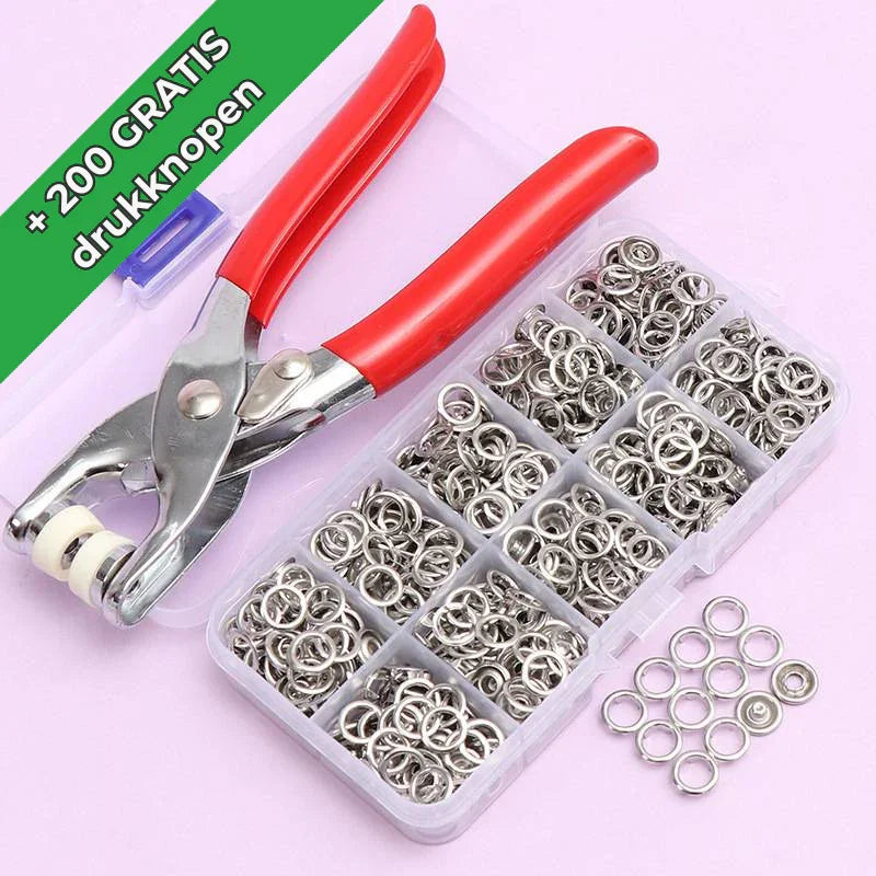 Snap Button Pliers with Snap Buttons for Fabric Repair, Clothing and DIY Projects