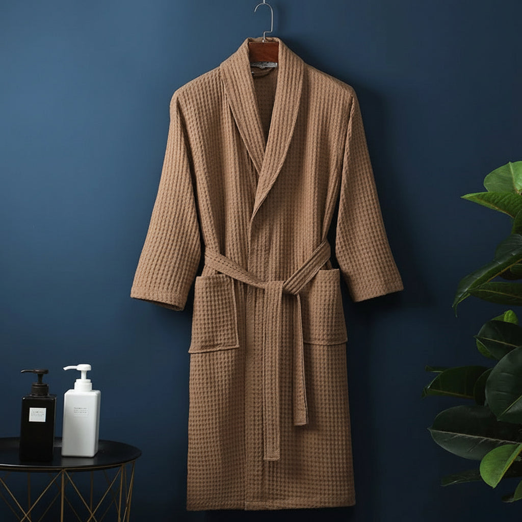 Weicher saugfähiger Unisex-Bademantel bequemer Morgenmantel