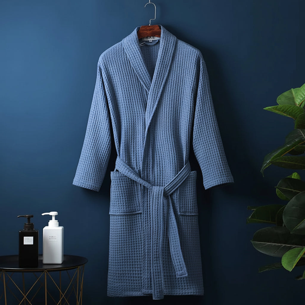 Weicher saugfähiger Unisex-Bademantel bequemer Morgenmantel