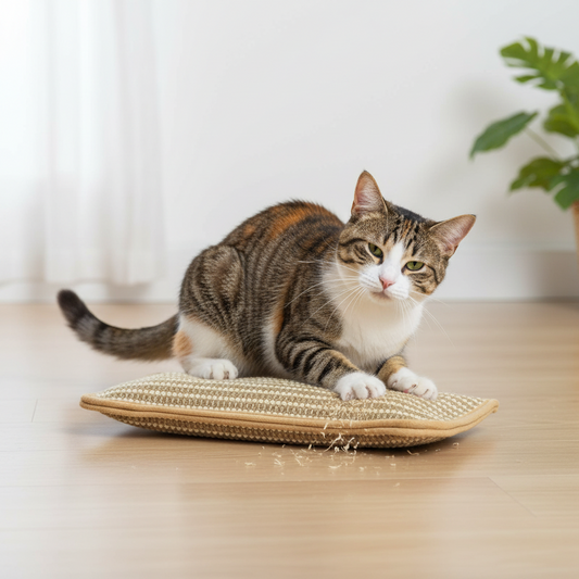 Coussin à griffer doux pour chat avec surface à griffer durable