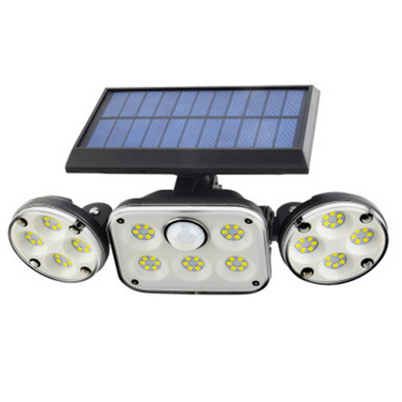 Solar LED Floodlight with Motion Sensor 3 Head Outdoor Light