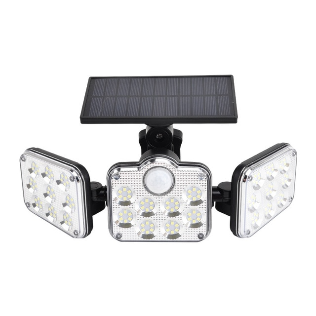 Solar LED Floodlight with Motion Sensor 3 Head Outdoor Light