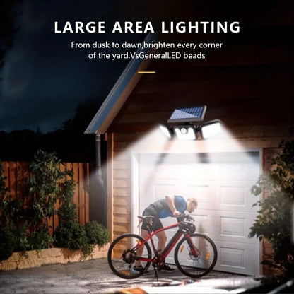 Solar LED Floodlight with Motion Sensor 3 Head Outdoor Light
