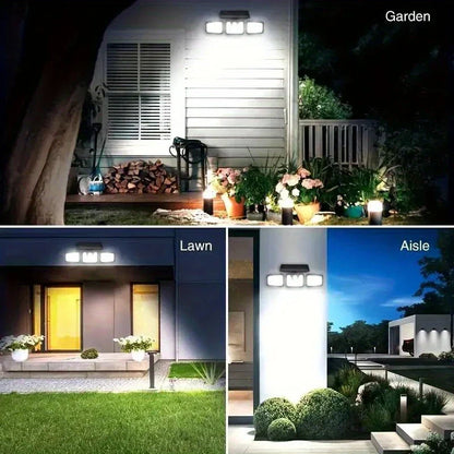 Solar LED Floodlight with Motion Sensor 3 Head Outdoor Light