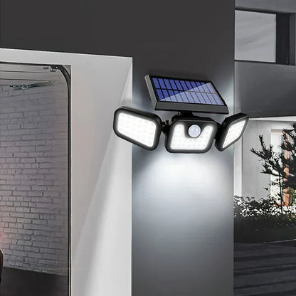 Solar LED Floodlight with Motion Sensor 3 Head Outdoor Light